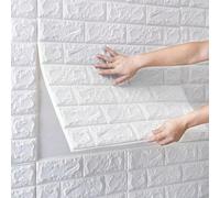 Shein 10 piezas Papel tapiz con patrón de ladrillo, papel tapiz 3D liso moderno para el hogar, pegatinas de renovación, paneles de pared, papel tapiz, artíc