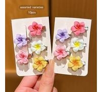 Shein 10 piezas/paquete de pinzas para el cabello con flores de colores aleatorios, estilo lindo adecuado para uso diario, accesorios para el cabello, pinza