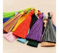 Shein 10 piezas/paquete Decoración con colgante de borla de gran tamaño, Ornamento colgante de borla de seda helada, Accesorios de colgante de colores mixto