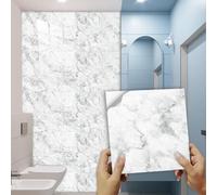 Shein 10 piezas Pegatinas de azulejos autoadhesivas impermeables con diseño de mármol, vinilos decorativos para azulejos de pared de cocina y baño, artículo