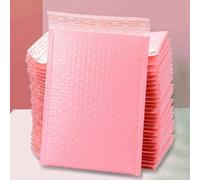 Shein 10 piezas Sobres de burbuja de polietileno rosa, bolsas de envío autoadhesivas, impermeables, sobres acolchados para envío, correo, embalaje 20/40/50