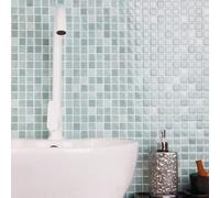 Shein 10 pulgadas x 10 pulgadas Papel tapiz de vinilo texturizado impermeable DIY, azulejo autoadhesivo para salpicaduras, mosaico adhesivo, para decoración