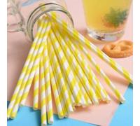Shein 100/20 unidades Pajitas desechables gruesas, pajitas de papel rectas de colores creativos para decoración de fiestas, cumpleaños, eventos, festivales,