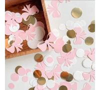 Shein 100/200/300 piezas de confeti con moño rosa - Perfecto para fiestas de cumpleaños de niñas, bodas y regalos - Decoración de mesa con tema de princesa