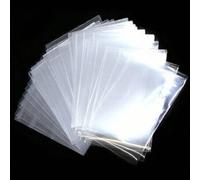Shein 100/200 piezas Bolsas de almacenamiento de tarjetas transparentes de plástico no selladas con adhesivo autoadhesivo 2 estilos Bolsas para colección de