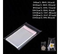 Shein 100/200 piezas Bolsas OPP transparentes autoadhesivas con cierre, bolsas de plástico resellables para embalaje a gran escala de pequeños regalos, recu