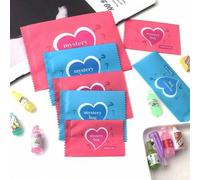 Shein 100/200 piezas/paquete Bolsas de regalo vacías con caja ciega con corazón de plástico y letras en inglés, suministros lindos para fiestas, empaque de
