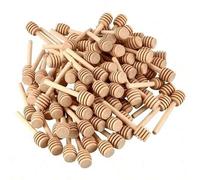 Shein 100/50/20/10 piezas Palos de madera para miel, Palos de miel de madera maciza, Mezclador de miel de mango largo, Mezclador de mermelada, Palo mezclado