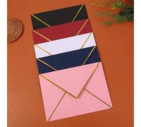 Shein 100/50 sobres de invitación, invitaciones de boda con sobres, sobres de papel, sobres impresos por ambas caras con lámina dorada C6, tamaño 13.5X18.5c