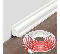 Shein 100/500cm Moldura de esquina autoadhesiva flexible de TPE, moldura de pared 3D en relieve autoadhesiva, tira decorativa de media luna para zócalo, esq