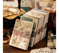 Shein 100 hojas de pegatinas decorativas con estampado floral vintage, pegatinas colección de helechos vintage para manualidades de diario chatarra, arte, á
