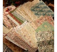 Shein 100 hojas de pegatinas decorativas florales de estilo vintage para scrapbooking, colección de pegatinas de papel vintage natural para manualidades de