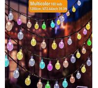 Shein 100 luces LED solares de bola de cristal con burbujas, 472,44 pulgadas de luces de hadas de burbuja LED grandes, 8 modos de iluminación, luces multico