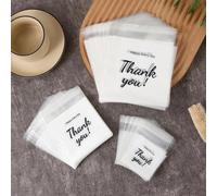 Shein 100 piezas Bolsas de regalo con gráfico de eslogan, bolsas de regalo de plástico autoadhesivas modernas para decoración de fiestas, empaquetado de joy