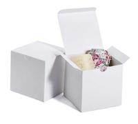 Shein 100 piezas caja de regalo cajas de regalo caja de regalo blanca con tapa para niños bebé regalo de cumpleaños boda caja de regalo de Navidad 10 x 10 x