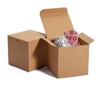 Shein 100 piezas caja de regalo cajas de regalo caja de regalo cartón marrón con tapa para regalo de cumpleaños boda Día del Padre regalo del Día del Padre