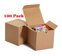 Shein 100 piezas caja de regalo cajas de regalo caja de regalo cartón marrón con tapa para regalo de cumpleaños boda Día del Padre regalo del Día del Padre