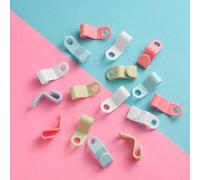 Shein 100 piezas Conectores de ganchos para perchas de ropa blanco/rosa/azul, ganchos mágicos para perchas, ganchos enlazados de alta resistencia, extensore