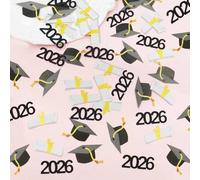 Shein 100 piezas Confeti con forma de gorro de graduación y certificado con impresión a doble cara en colores brillantes para decoración de mesa de fiesta d