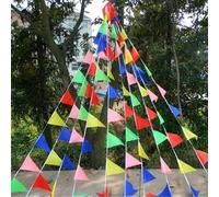 Shein 100 piezas de banderines triangulares de colores, banderas de tela multicolor, adecuadas para inauguraciones, fiestas de cumpleaños, ceremonias de gra