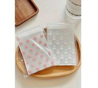 Shein 100 piezas de bolsas de embalaje autoadhesivas con forma de corazón transparente, adecuadas para galletas, dulces y postres, también ideales para empa