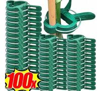 Shein 100 piezas de Clips de plantas reutilizables, adecuados para enredaderas, plántulas de vegetales, tallos de tomates, plantas trepadoras, soportes de j