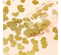 Shein 100 piezas de confeti con forma de corazón dorado con brillo, decoración de mesa con corazones brillantes para bodas, fiestas de cumpleaños, duchas nu