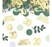 Shein 100 piezas de confeti gris y verde de Feliz Cumpleaños, confeti esparcido para decoración de mesa de cumpleaños, confeti para pastel de cumpleaños, de