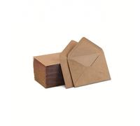 Shein 100 Piezas De Mini Sobres Y Tarjetas De Papel Kraft, Sobres De Papel Kraft Marrón Para Tarjetas De Regalo Y Tarjetas De Negocios (4"x2.75")