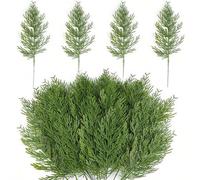 Shein 100 piezas de ramas artificiales de pino, tallos de cedro falso de Navidad, ramas de cedro artificiales, adornos navideños de follaje de pino falso pa