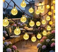 Shein 100 piezas Luces solares de jardín con bola de cristal LED para exteriores, 8 modos de iluminación - Cálido & Colorido, Perfecto para jardín, decoraci