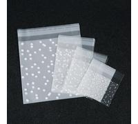 Shein 100 Piezas/pack Bolsas De Regalo Navideñas Con Lunares Blancos Esmerilados, Bolsas Autoadhesivas Para Decoración, Horneado, Empaquetado De Galletas De