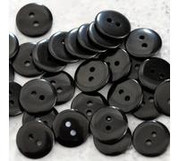 Shein 100 piezas/Paquete Botones de resina negros de 2 agujeros, botones de costura de doble cara, adecuados para camisas, textiles para el hogar, manualida