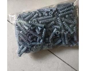Shein 100 piezas/Paquete Tacos de expansión de plástico 6*30 8*40, Tornillos de expansión Accesorios de ferretería, Clavos de metal hierro Ancla Pernos