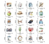 Shein 100 piezas Pegatinas de viaje de vacaciones en acuarela Pegatinas de scrapbooking Pegatinas rosas retro de verano Ins Estéticas Pegatinas de diario re