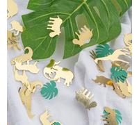 Shein 100 piezas/Set Confeti de mesa con animales de la selva de oro para fiesta de cumpleaños "Wild One"