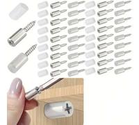 Shein 100 piezas Soporte de estante de gabinete de acero con tornillo autorroscante y soporte antideslizante de contrachapado, ideal para muebles de vidrio,