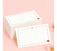 Shein 100 piezas Tarjetas en forma de corazón de estilo minimalista en blanco, adecuadas para boda, cumpleaños, aniversario, festividades, novia, dama de ho