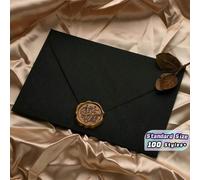 Shein 100 sobres negros DIY para envolver regalos a mano, sobres para invitaciones de boda, sobres para dinero en efectivo, artículos de papelería y útiles