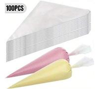 Shein 100 uds Bolsas desechables para decorar pasteles - Perfectas para glasear, cubrir y galletas - Herramientas esenciales de repostería y accesorios de c