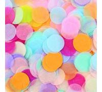 Shein 1000/2000 piezas Paquete de confeti de lentejuelas redondas y coloridas, decoración de mesa de fiesta redonda, confeti de papel relleno de papel de al