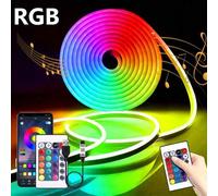 Shein 10m Tira de luz de neón RGB, luces de neón LED impermeables IP65 de 5V, adecuadas para Halloween, Navidad y otras festividades o decoración de ilumina