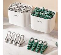 Shein 12/24/36 piezas/Set de pinzas para ropa, pinzas fuertes sin daños para calcetines, adecuadas para cestas de almacenamiento, pinzas de plástico multifu