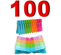 Shein 12/24/48 piezas Set de pinzas de ropa, 73mm Pinzas de plástico de colores para ropa, toallas y calcetines, pinzas de ropa de resorte resistente, esenc