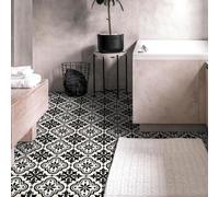 Shein 12/24 piezas Adhesivos de suelo estilo marroquí en blanco y negro, resistentes al agua y antideslizantes. Adhesivos de azulejos cerámicos autoadhesivo