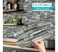 Shein 12/24 piezas Pegatinas de pared con patrón de mármol premium, autoadhesivas, papel tapiz autoadhesivo, adecuado para gabinetes, mesas, sillas y cocina