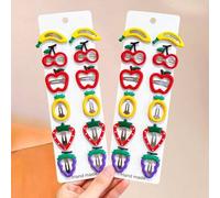 Shein 12/6pcs/Set Clips de Flequillo con Forma de Fruta Colorida y Linda, Incluye Múltiples Colores con Temática de Frutas, Perfecto para Estudiantes para O