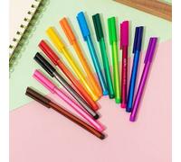 Shein 12 Bolígrafos de colores, diseño de Body redondo y colorido para un agarre fácil y una escritura suave, excelente para estudiantes, adultos, arte y us