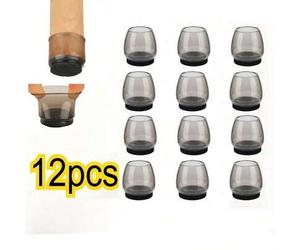 Shein 12 piezas de tapas de silicona para patas de silla con almohadillas de fieltro, diseñadas para pisos de madera, baldosas, laminado y vinilo, previenen