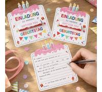Shein 12 piezas/Set Tarjetas de Feliz Cumpleaños Coloridas, Tarjetas de Felicitación de Cumpleaños, Tarjetas de Invitación de Cumpleaños con Impresión de Ve